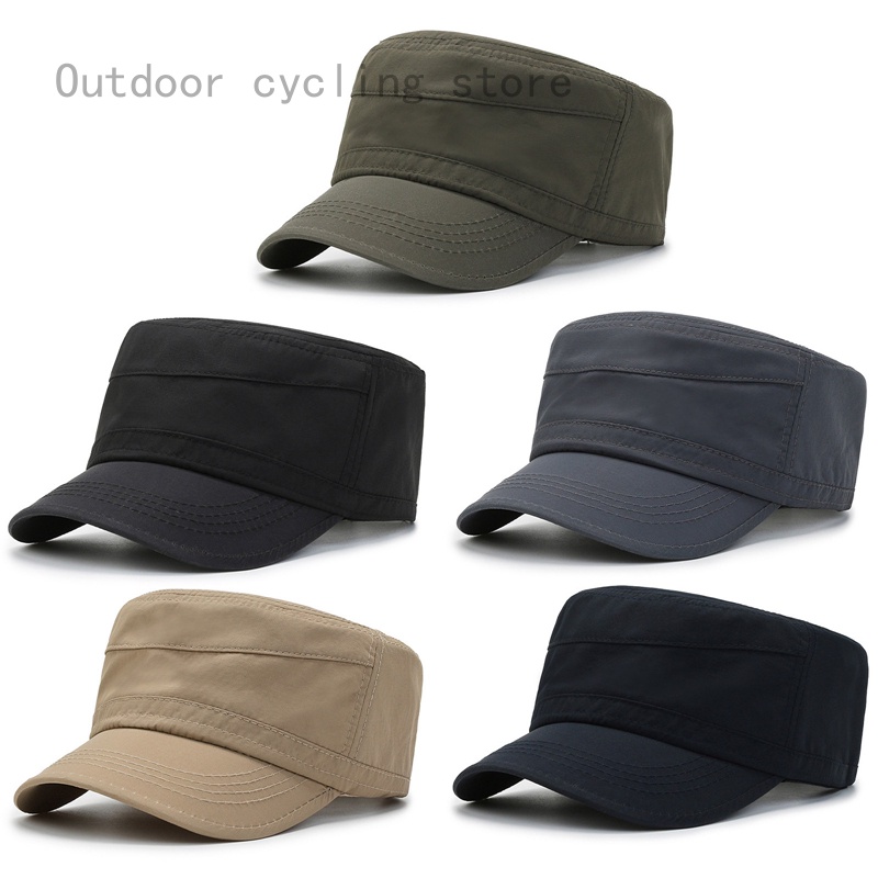 Outdoor Sport Quick Drying Military Caps Men Breathable Cadet Army Cap Flat  Top Hat Cycling Running Cap Baseball Cap