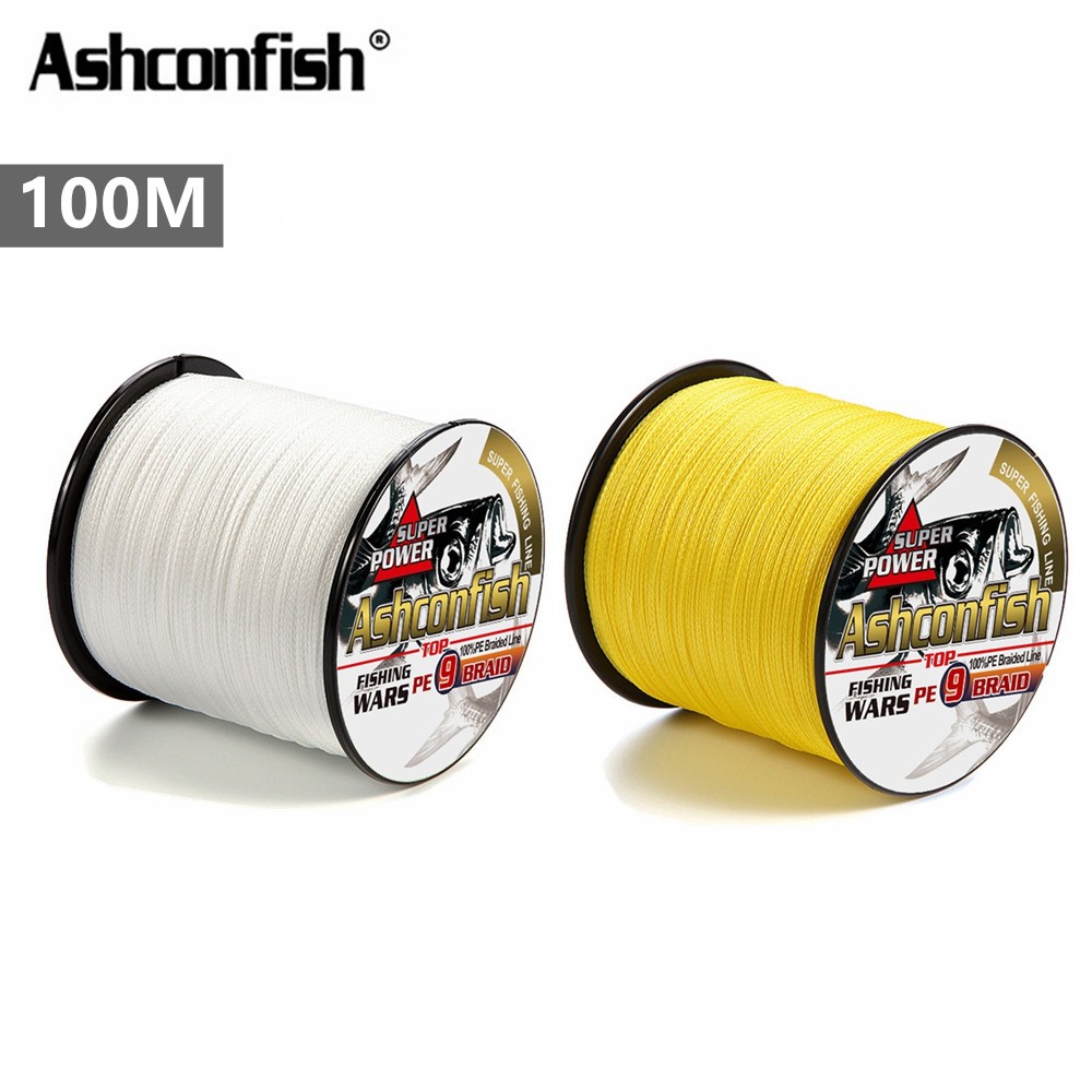 Ashconfish 100M 9 Strands Dyneema Braided Fishing Line 10-310LB PE White  Yellow