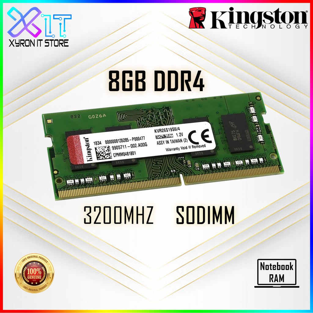 Kingston 8GB 16GB DDR4 3200Mhz Sodimm Notebook RAM KVR32S22S8 8