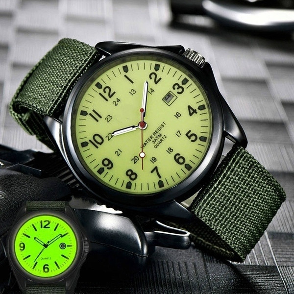 Luminous best sale military watch