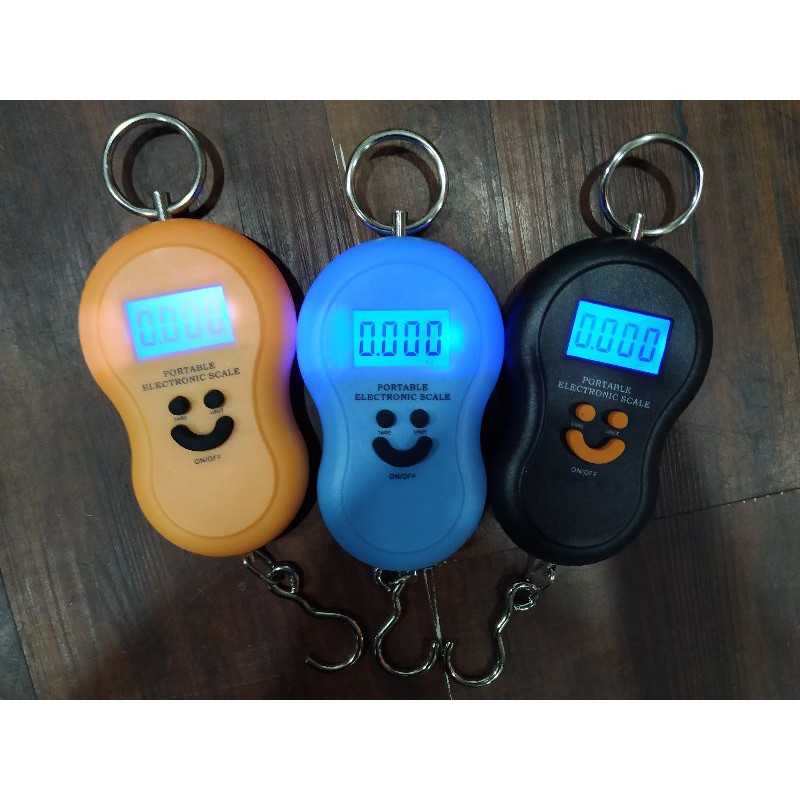 50kg Smiling Face Portable scale Portable Electronic Scale Blue