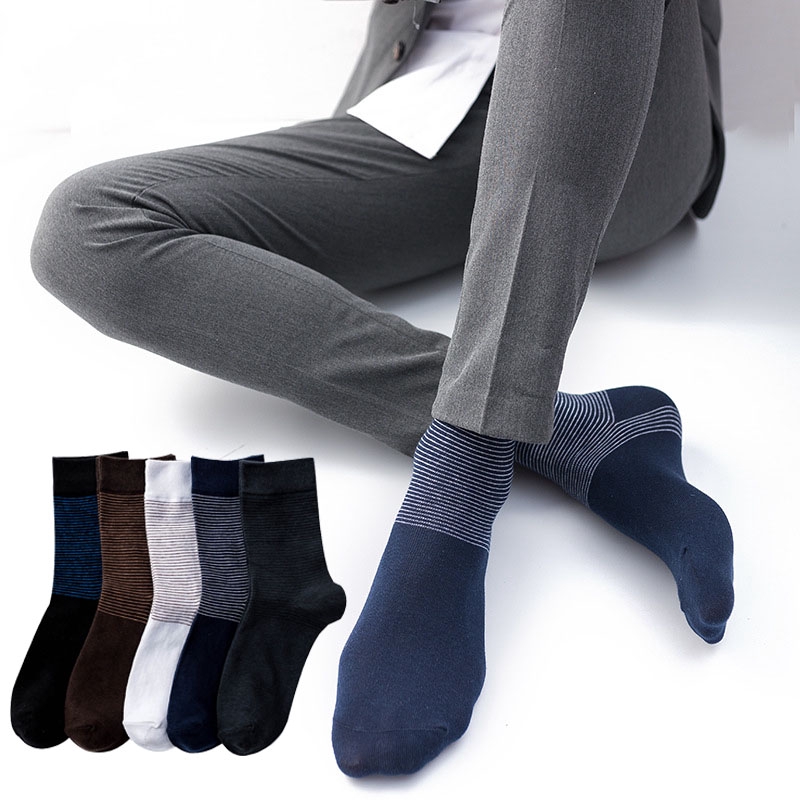 5 Pairs/Lot Men's Cotton Socks New Style Black Business Men Socks Soft  Breathable Summer Winter for Male Socks Calcetines Hombre