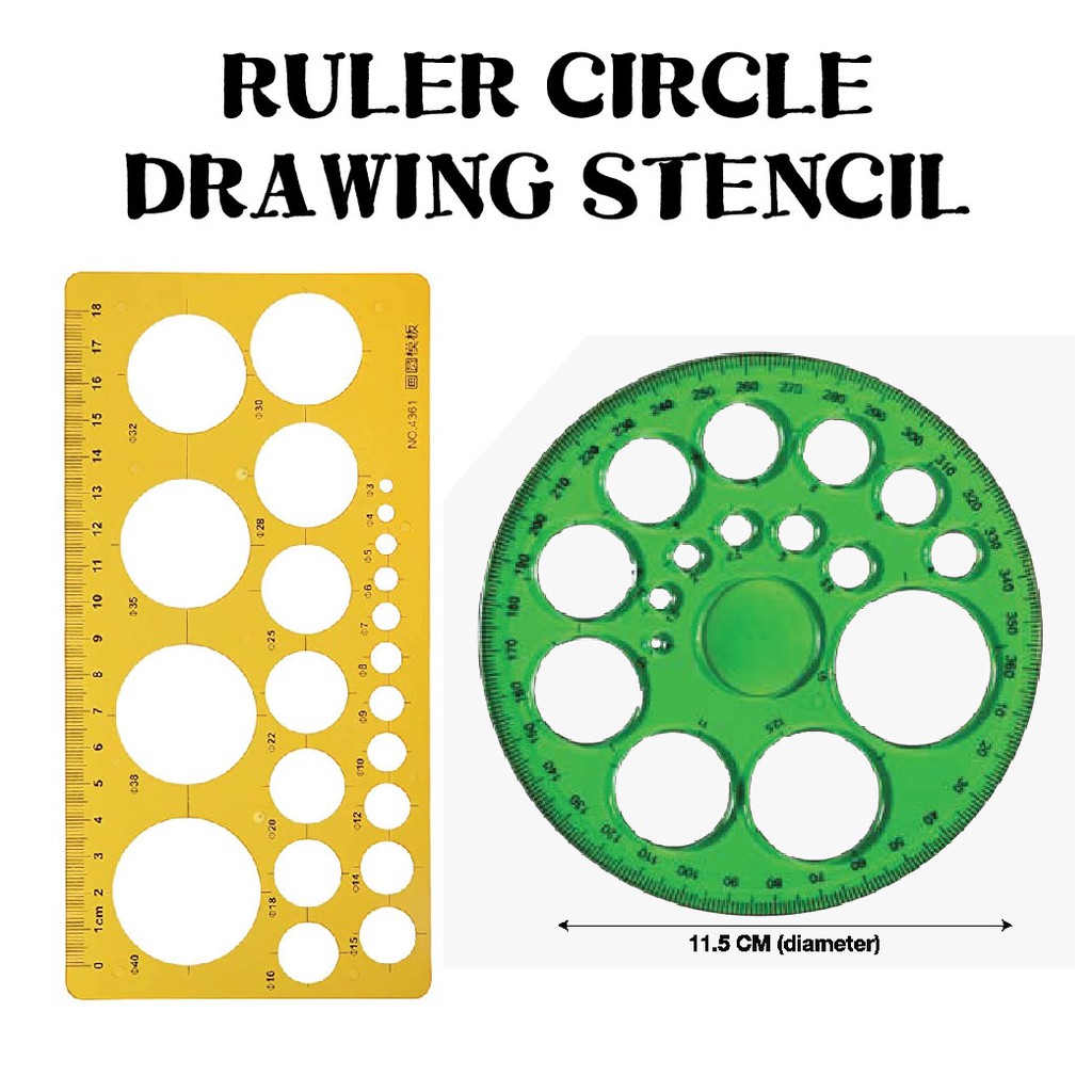 SRI TANJONG, CIRCLE DRAWING STENCIL RULER / TEMPLATE PAINTING TOOL - 21ST  CENTURY PRODUCT