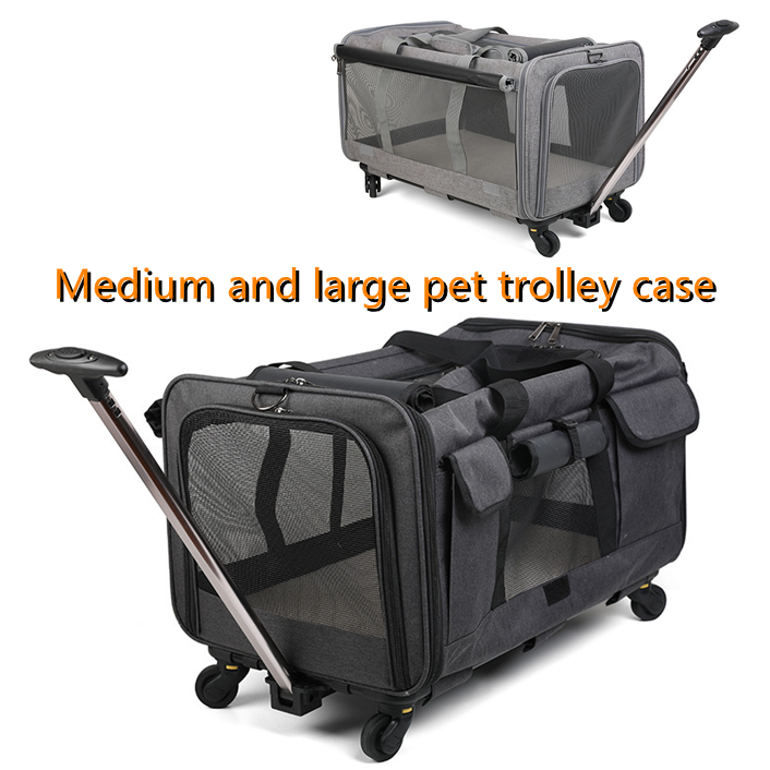 Extra large dog store carrier with wheels