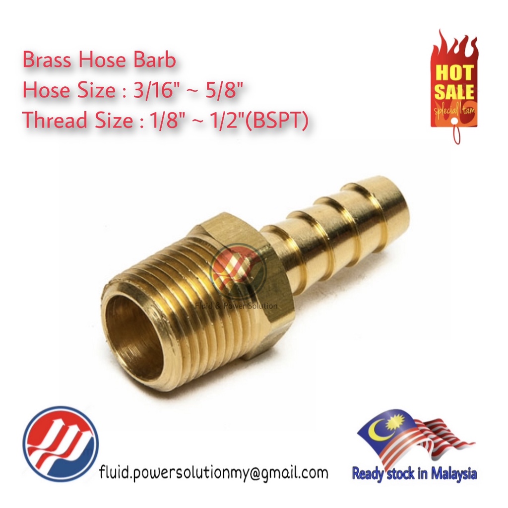 AG Brass Male Elbow Coupling 5/16 x 3/8 BSP Taper