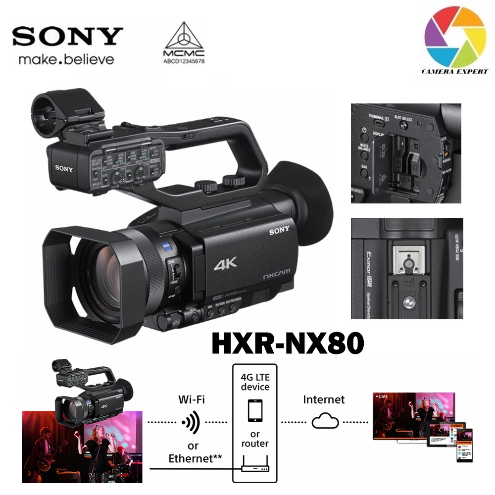 Sony HXR-NX80 4K NXCAM with HDR & Fast Hybrid AF | Shopee Malaysia