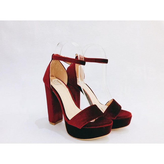 Velvet on sale chunky heels