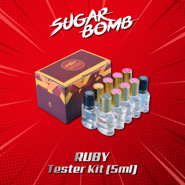 Pakej dropship Tester sugarbomb perfume set ruby minyak wangi