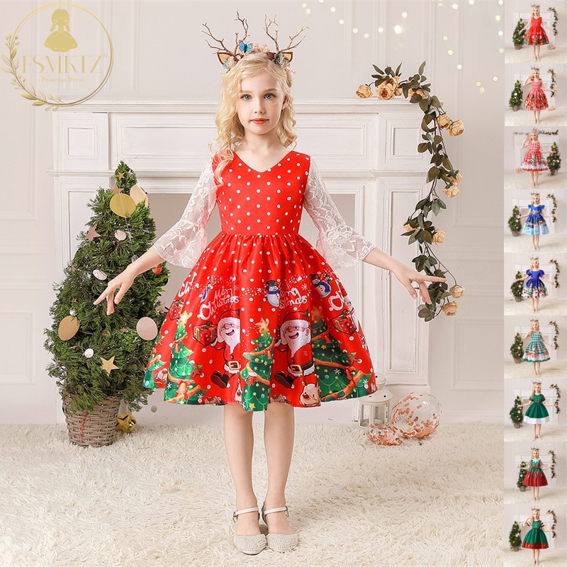 FSMKTZ Christmas Dress Fancy Carnival Winter Dresses Santa Claus