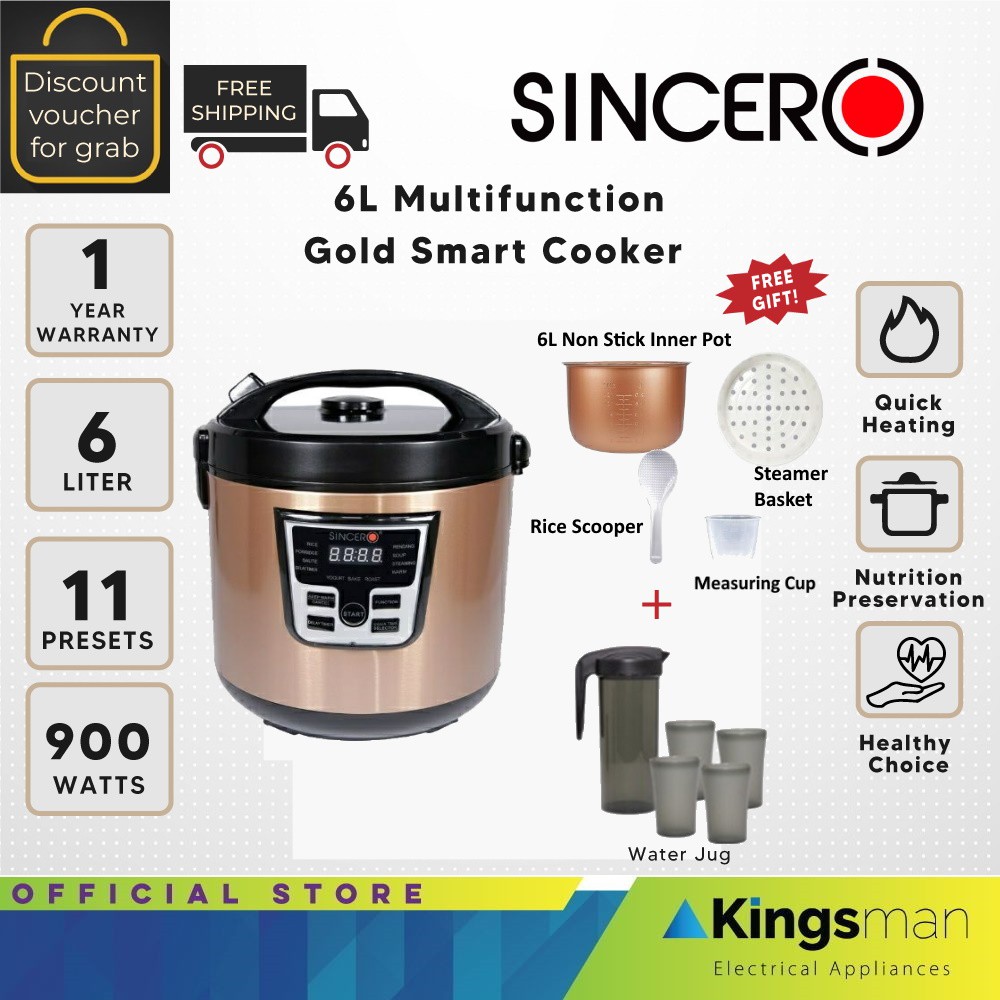 Sincero 6l pressure online cooker