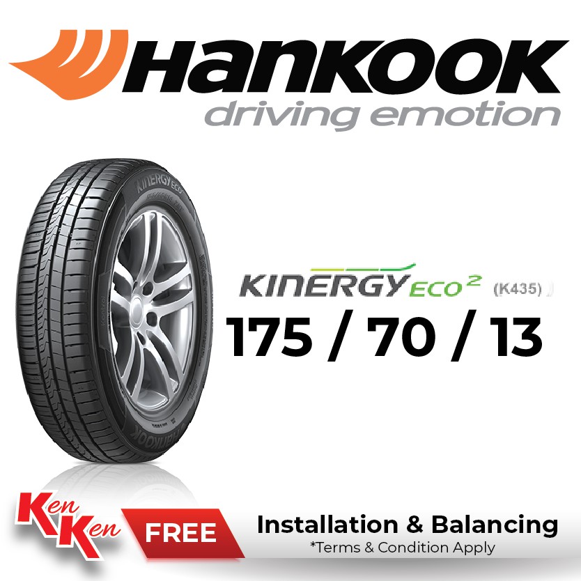 175 70 13 Hankook Kinergy ECO2 K435 with Installation Shopee