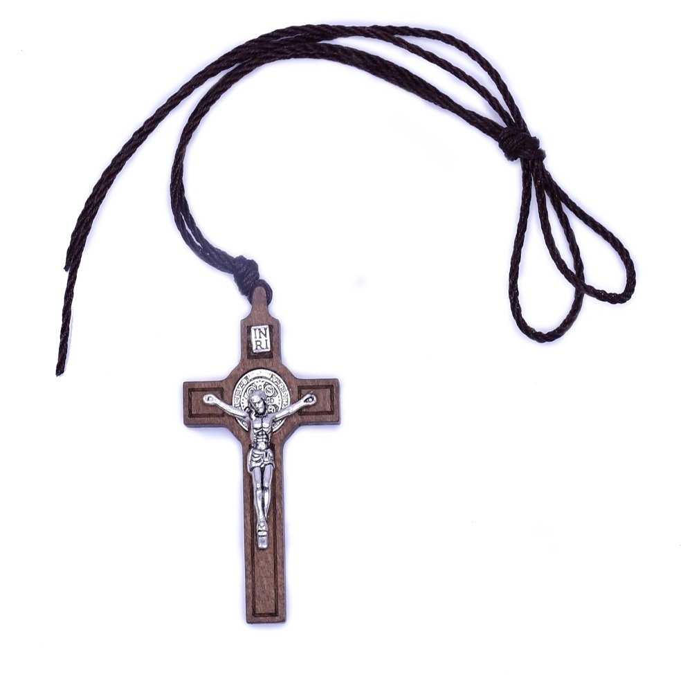 Wood Metal Christ Cross Necklace Religious Jewelry Gift | Shopee