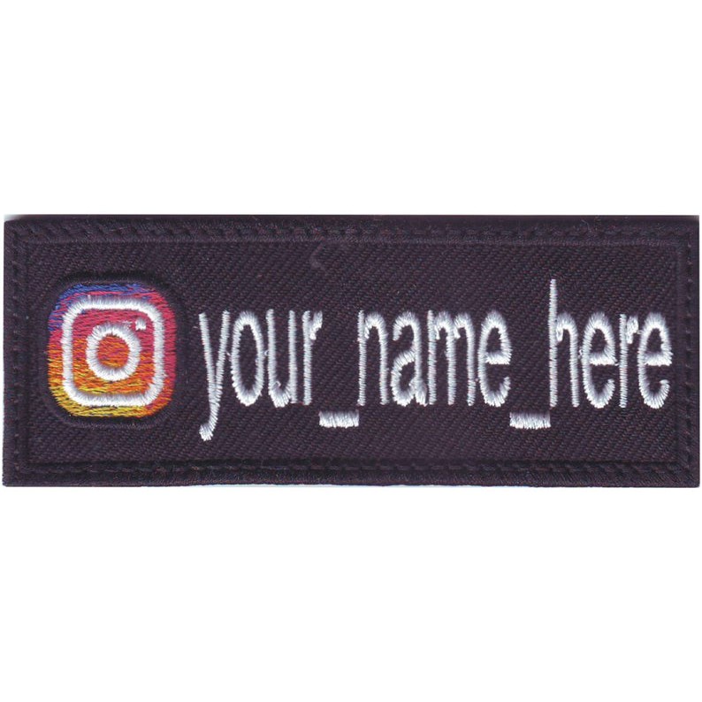 Instagram Logo Personalized Name Patches Embroidered Name Tag Text