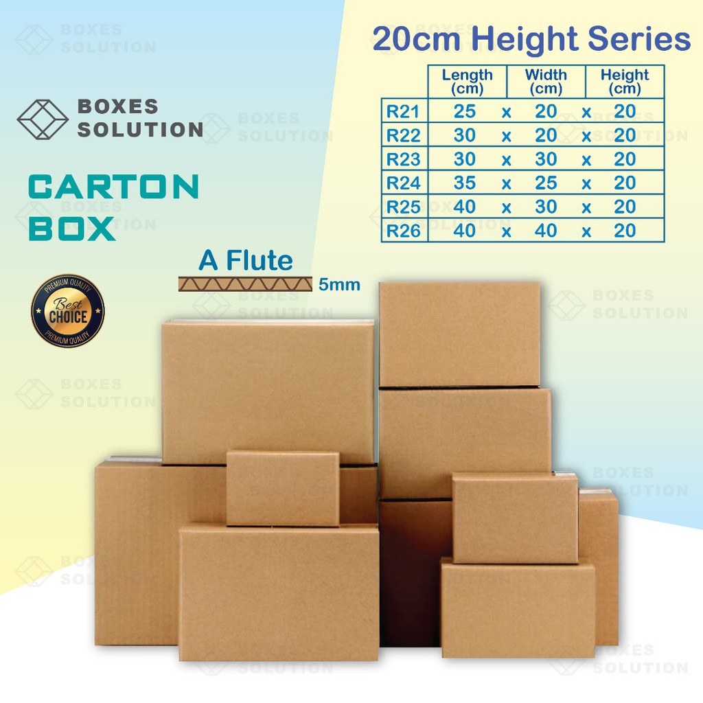 20cm Height Paper Box Carton Box Packing Box Packaging Box Gift Box Kotak  Kotak Kertas Kotak Karton Kotak Hadiah