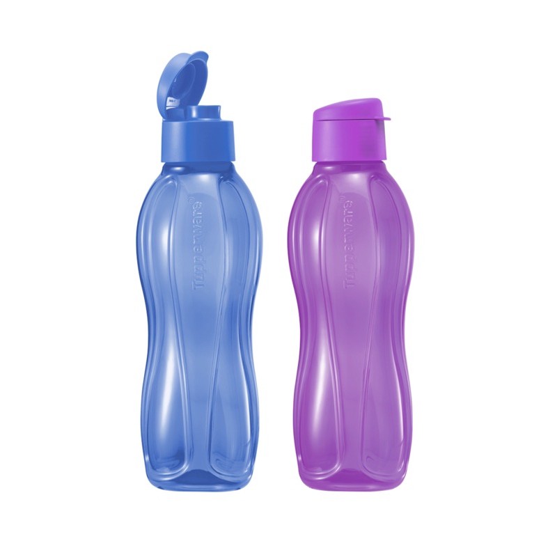Tupperware eco bottle blue & purple 1L (2pcs)