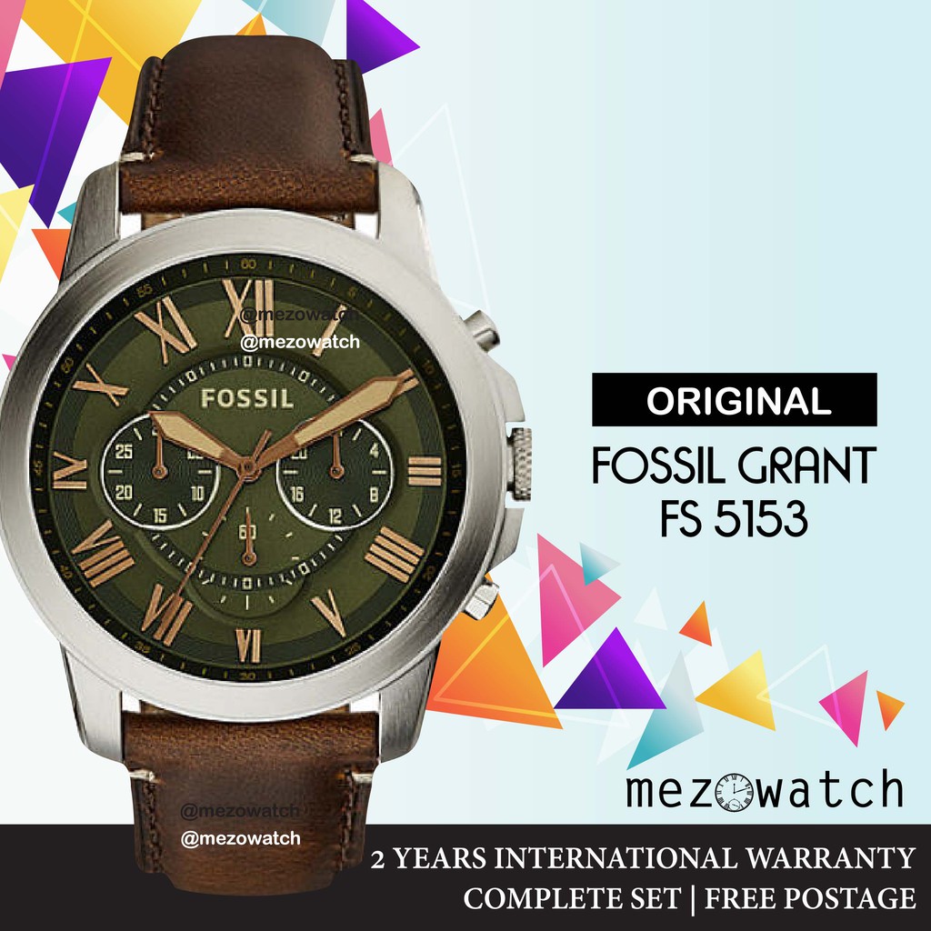FOSSIL GRANT CHRONOGRAPH BROWN LEATHER WATCH FS5153 Shopee Malaysia
