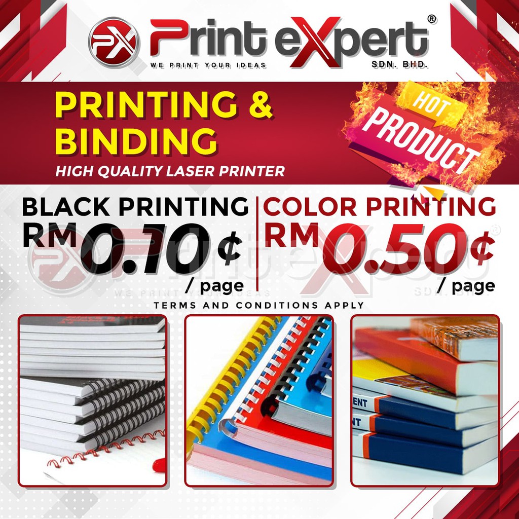 PRINT AND WHITE OR COLOR | PRINT | ONLINE PRINTING | BINDING AVAILABLE Shopee Malaysia