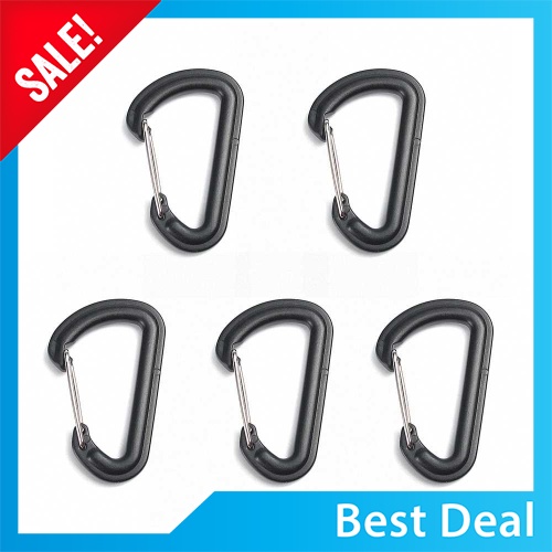 BEST SELLER! 5PCS D Shape Plastic Carabiner D-Ring Key Chain Spring Hook  Molle Clasp Buckle Climbing Outdoor Tool