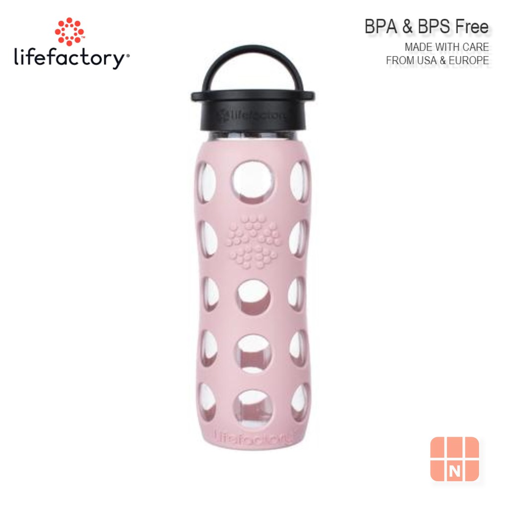Lifefactory 22oz Glass Water Bottle With Silicone Sleeve & Active