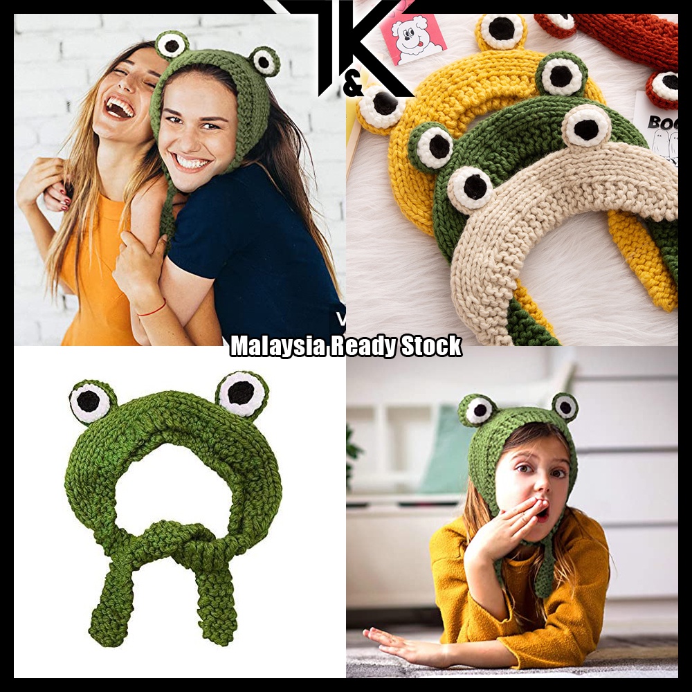 Winter Skullies Cute Women Frog Hat Crochet Knitted Hat Costume Beanie Hats/*