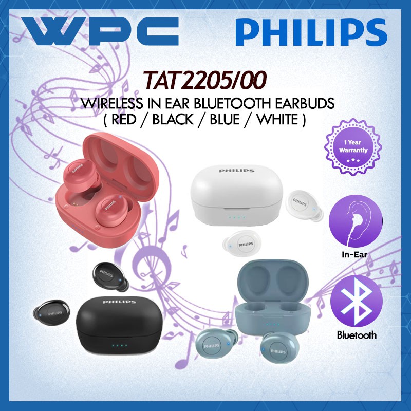 PHILIPS TAT2205 IN EAR TWS WITH VOICE ASSISTANT IPX4 BLUETOOTH 5.1