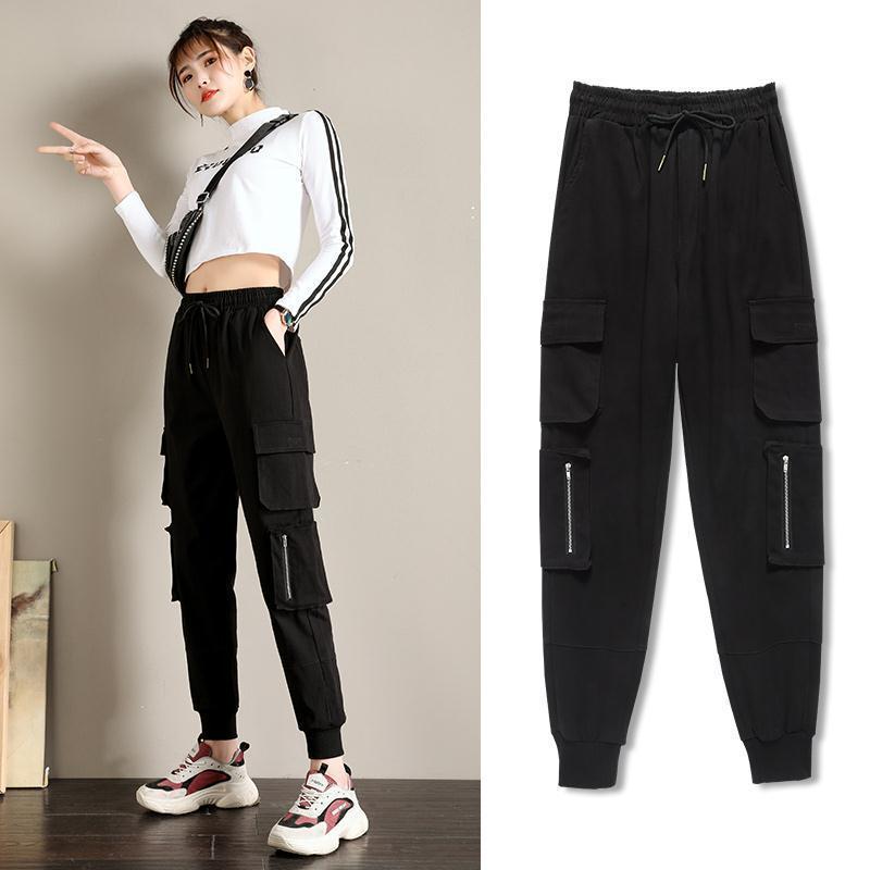 Women Black Harlan Pants Ladies Cargo Pants Skinny Pants Girls Overalls  Casual Trousers - China Cargo Pants and Woman price