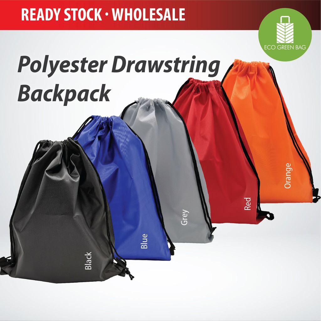 Drawstring Backpack Goodies Bag Thin Polyester Nylon 210D