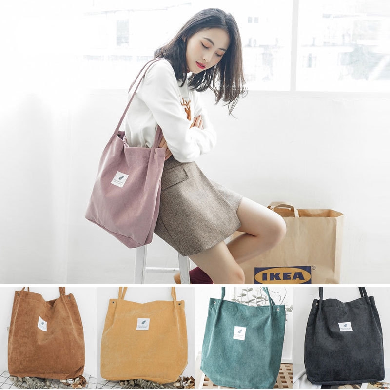 Korean Style Student Tote Bag Chic Ikea Style Canvas Shoulder 