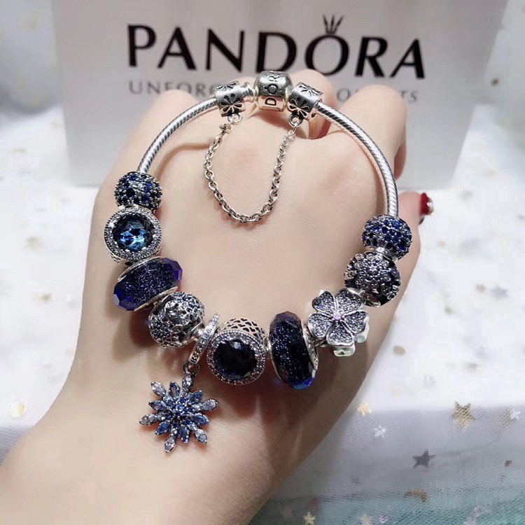 Pandora charm on sale bracelet blue