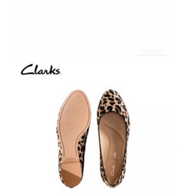 Clarks leopard store print flats