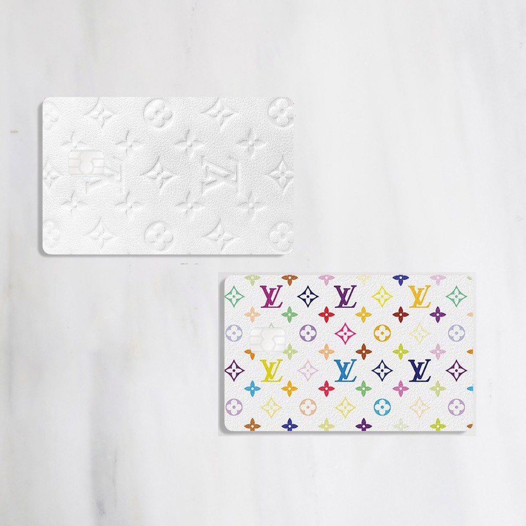 Designer) LOUIS VUITTON WHITE Card Sticker Cover Skin ATM / Debit
