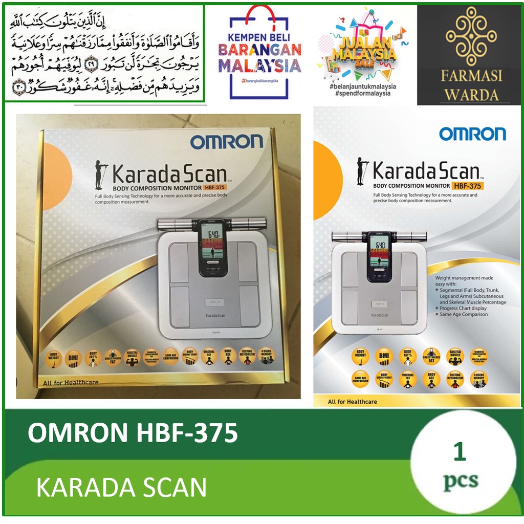 OMRON HBF-375 [ORIGINAL MALAYSIA WARRANTY] SHIP LOCAL Body Composition  HBF-375 Karada Scan digital weight scale Latest