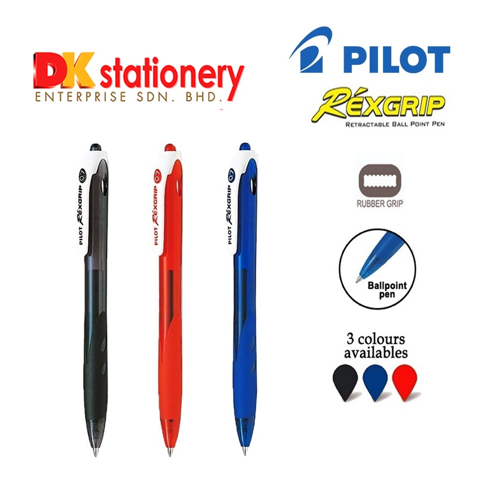 Pilot Rexgrip Ball Point Pen I 0.5 / 0.7 mm / 1.0mm | Shopee Malaysia