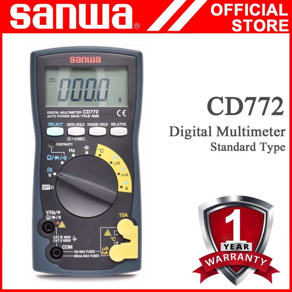 Sanwa CD772, Digital Multimeter with Backlight & Temperature Measurement