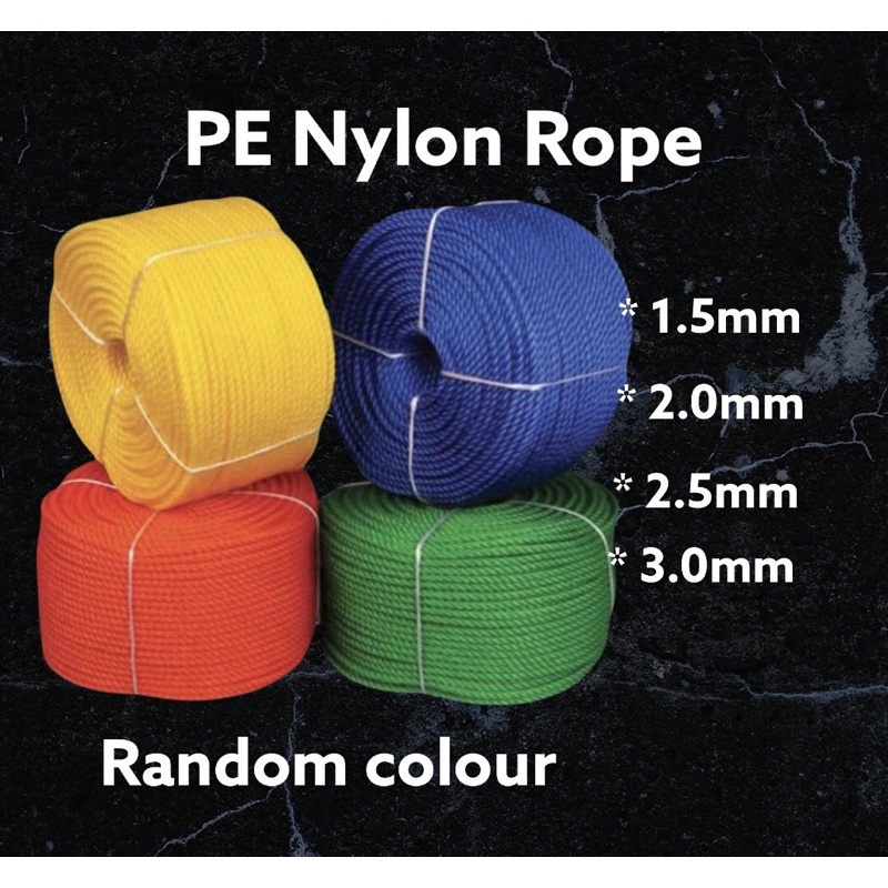 Polyethylene Nylon Rope/Tali Nilon polietilena/聚乙烯尼龙绳 1.5mm,2mm,2.5mm,3mm