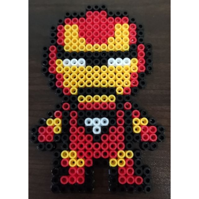 How to make a iron man with perler bead. 