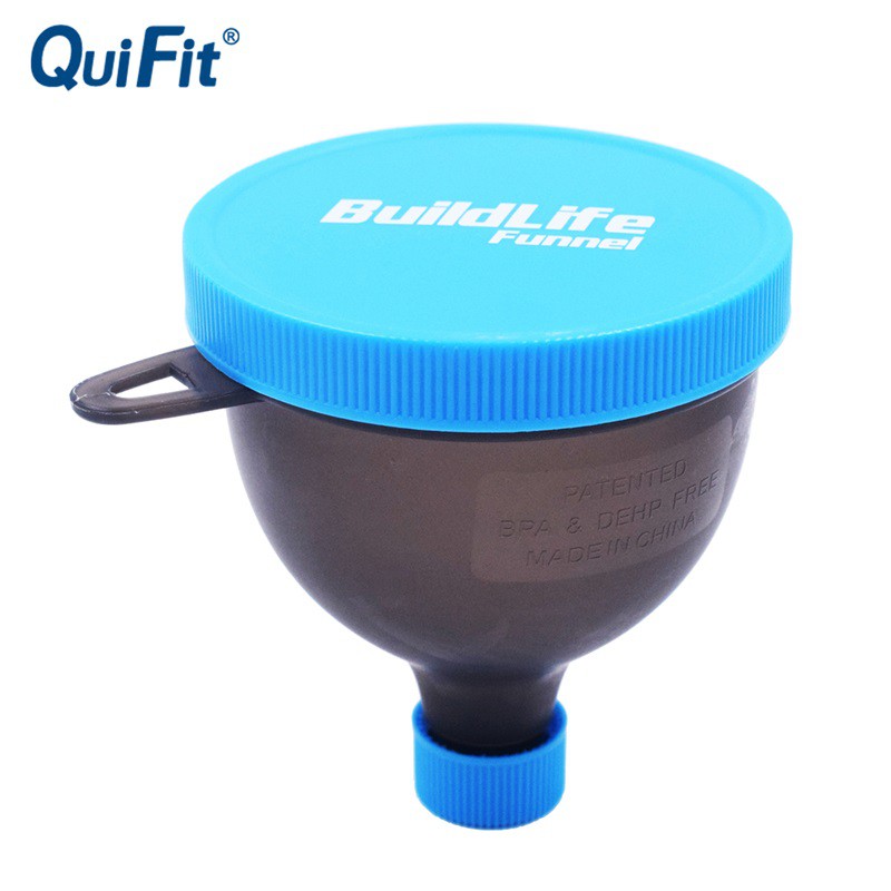 QuiFit Funnel Shaker Protein Powder Container Pillbox Funnel Protein  Storage 2 Layers Multifunction 2 in 1