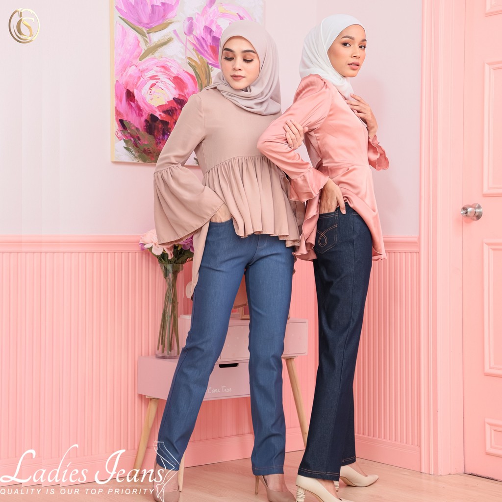 Seluar jeans clearance perempuan plus size