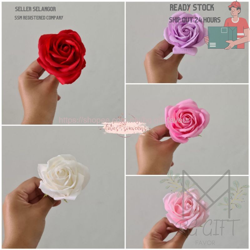 9*9 Rose Soap Flower Head Three-layer Without Base Simulation Rose