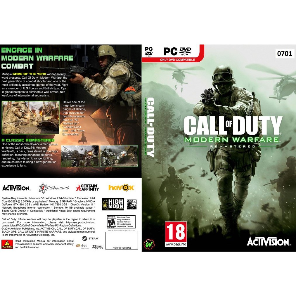 PC] Call of Duty Modern Warfare Remastered (Incl. All DLC) [DVD Game]  [Offline] | Shopee Malaysia