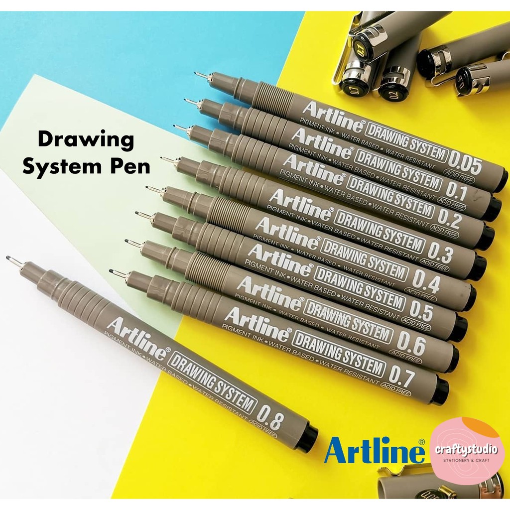 Artline Drawing Pen - 0.5 mm Tip, Black