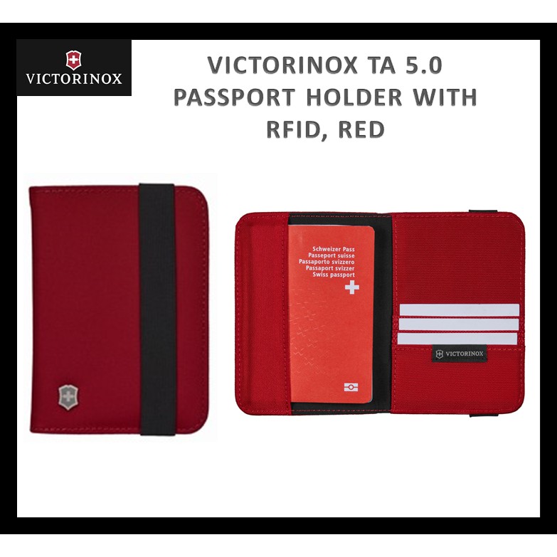 Victorinox Travel Accessories 5.0 Passport Holder with RIFD Protection in  red - 610607