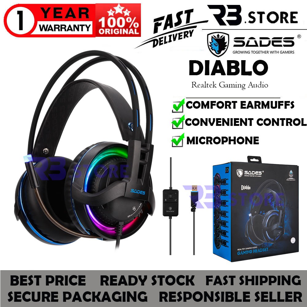 READY STOCK Sades Diablo Gaming Headset Shopee Malaysia