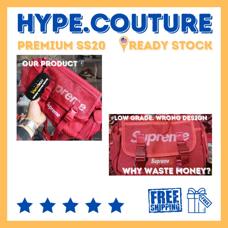 Supreme waist discount bag ss20 red