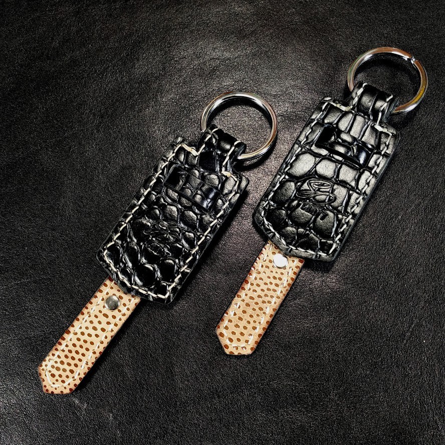 Alligator leather keychain
