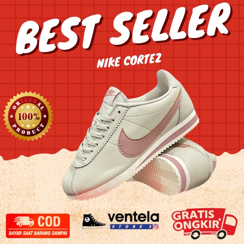 Nike cortez hotsell leather light bone-pink