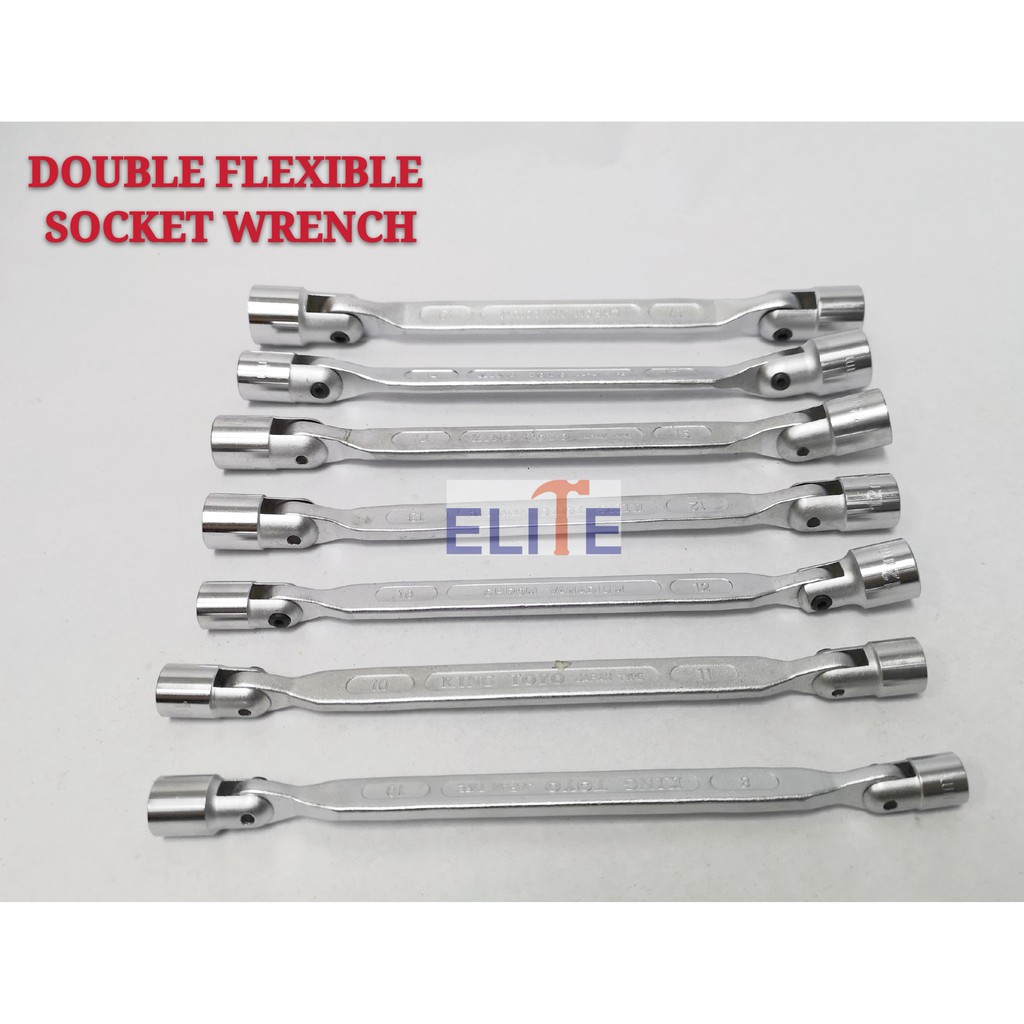 Double flexible socket deals wrench