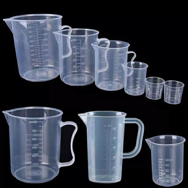 6Pcs/set Clear Plastic Graduated Measuring Cup for Baking Beaker Liquid  Measure JugCup Container