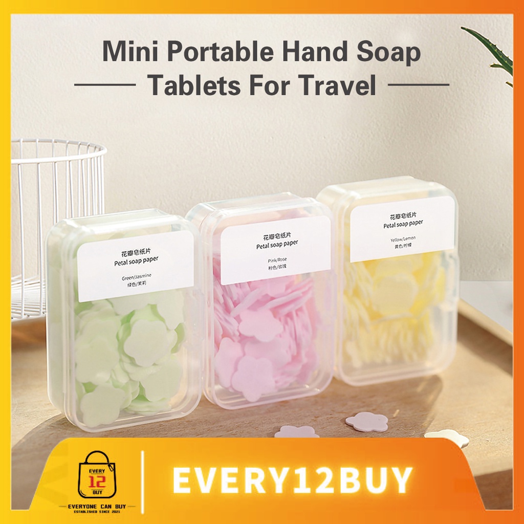 1 Box Portable Disposable Soap Sheet Anti-Bacterial Hand Soap Self-Dissolving  Paper With Fragrant Petals, Must-Have For Outdoor Activities, Jasmine Scent