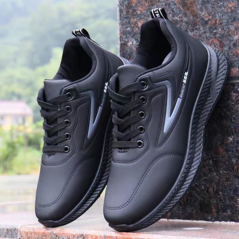 Black leather non slip hotsell work shoes